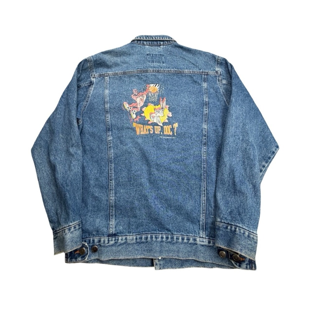 Canyon River Blues Denim Jacket Boys XL Blue Looney Tunes Bugs Bunny Taz 90s